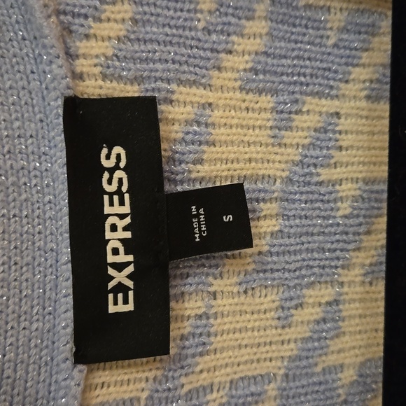 Express blue and white checkered cardi size Small - Picture 4 of 5
